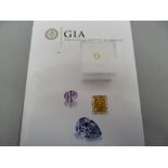 A natural fancy intense yellow diamond 0.34 ct. With GIA certificate