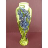 Modern Moorcroft Art Nouveau shaped vase with hyacinth decoration - signed by Kerri Goodwin, ht.