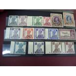 Set of GVI India postage stamps overprinted
