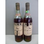 T. Hine & Co Grande Champagne Cognac Vintage 1928, two bottles, ullage, 1) below top of shoulder