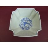 Chinese blue and white porcelain square shaped bowl with concave corners decoration of Phoenix,