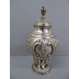 Victorian chased silver sugar shaker with urn finial - London 1893 - 9.0 ozt, maker G M J