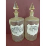 Two 19th / 20thC pharmacist's large medicine bottles - 1) Dodgson's Celebrated Blood Mixture and