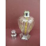 Lampe Berger fluted cut glass and chrome spirit burner - Ht 18.5cm