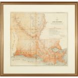 Antique Map of Louisiana , "Map of Louisiana, Representing the Several Land Districts", Surveyor