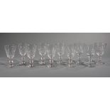 Fifteen Antique Panel Cut Water Goblets , tallest h. 6 in Provenance: Lucullus, New Orleans;