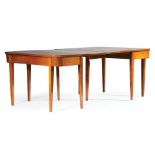 American Southern Cherrywood Dining Table , early 19th c., in two parts, each with drop-leaf,