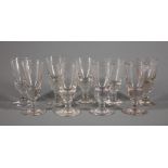 Fifteen Antique French Blown Glass Goblets , rough pontil, tallest h. 6 1/4 in . Provenance: