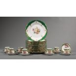 Herend Porcelain Partial Dinner Service , "Bouquet de Herend" pattern, incl. 16 dinner plates (