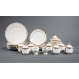Group of Paris and Limoges "Anneau d'Or" Porcelain Dinnerware , 19th c., incl. 6 plates (dia. 9 5/