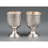 Pair of Tennessee Coin Silver Goblets , Campbell & Donigan, Nashville, act. 1853-1855, engraved "