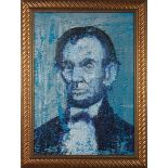 Hunt Slonem (American/Louisiana, b. 1951) , "Abe L.", 2009, oil on wood, signed, titled and dated en