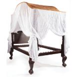 American Late Classical Carved Mahogany Four Poster Tester Bed , 19th c. and later, probably New