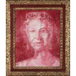 Hunt Slonem (American/Louisiana, b. 1951) , "HRH Queen Elizabeth", 2013, oil on wood, signed,