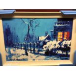 Rolf Harris (Australian, b.1930) 'Christmas Eve In The Snow', limited edition no. 244/295, signed,