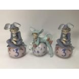 Three Lladro porcelain figures including two 'Loving Mouse No. 5883' and 'Mischievous Mouse No.