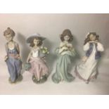 Four Lladro porcelain figures including 'Pocket Full of Wishes No. 7650, 'A Wish Come True No.
