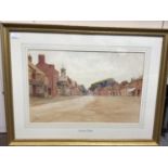 Clem Lambert (1854-1924) 'Botley Square Hampshire', signed, watercolour, mounted, glazed and framed.