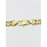 A solid yellow gold curb chain, measuring 24 inches and weighs 77.8 grams.