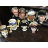 Four Royal Doulton 'Star Crossed Lovers' Character Mugs/Toby Jugs: King Arthur & Guenevere, D. 6836,