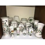 SECTION 13. Portmeirion 'Botanic Garden' pattern, fourteen various vases, the tallest 28cm