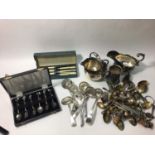 Five various Victorian silver sugar sifters, together with a small silver ladle, 5.21 ozt, and a