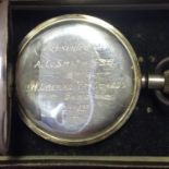 A silver open-face pocket watch engraved to A.C. Smith HM Grenadier Guards Band, 1918, (af but ticks