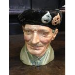 Royal Doulton Porcelain Toby jug of Field Marshal Bernard Montgomery, depicted wearing his black