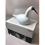 Oiva Toikka for Iittala studio large glass bird, 'Valkoinen' White Swan, signature to base,