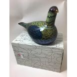 Oiva Toikka for Iittala studio large glass bird 'Capercaillie', with etched signature to base, 30cm,
