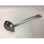 A Scottish provincial silver ladle by Charles Fowler c. 1809-1824 of Elgin, St Giles, 37cm long,