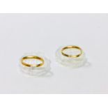 Two 22ct gold wedding rings, finger size J and K, total weight 3.9 grams.