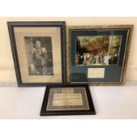 Edward VII trio: A signed Coronation photograph of King Edward VII, by W&D Douney, 27x17cm, together