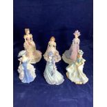 Coalport porcelain figurines from the age of elegance collection, Esplanade, Blenheim park, Donna,