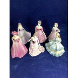 Coalport porcelain figurines from the age of elegance collection, evening promenade, matinee