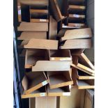 Approximately 80 oak haberdashery drawers of varying sizes