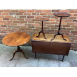 A 20th century mahogany Pembroke table with tapered legs and pad feet (damaged see picture) together