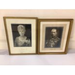 A signed photograph of Queen Mary, signed to the mount 'Mary R 1949,' 30x23cm, together with a