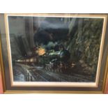 Four assorted prints including 'Night Express', after Terence Cuneo, pencil signed to margin, with