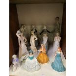 SECTION 22. A collection of various ceramic figurines including Lladro, Nao and Royal daulton 14