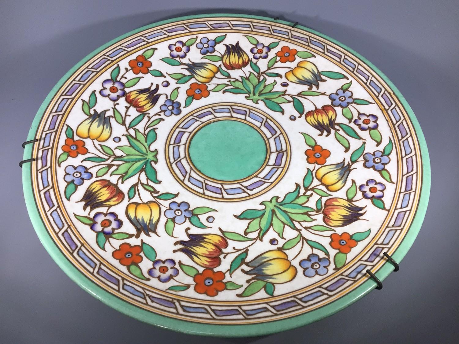 A large Crown Ducal pottery charger by Charlotte Rhead, decorated with scrolling foliage, no.6189 ' - Image 4 of 5