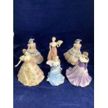 Coalport porcelain figurines from the age of elegance collection, Society ball, Chelsea reception,