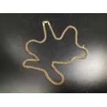 A 9ct yellow gold curb link chain, weighing 12.7 grams, measuring 20 inches in length.