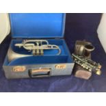 A clarinet by C. Mahillon & Co. London with Boosey & Co. mouthpiece, in fitted case, together with a
