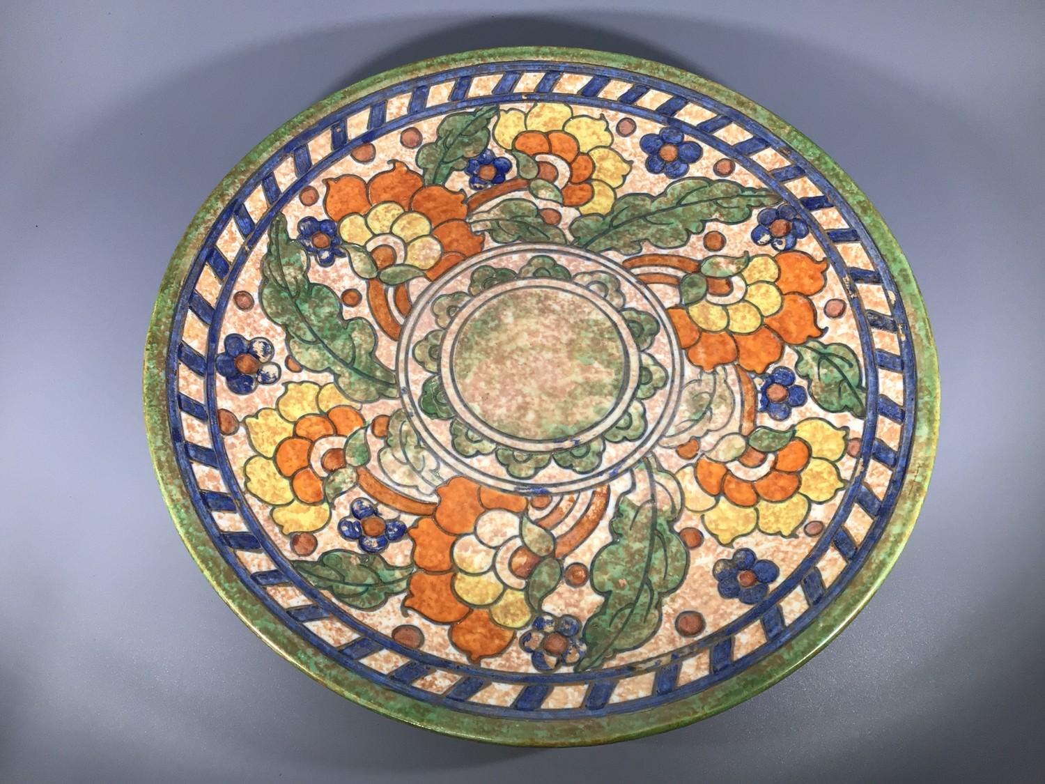 Two Crown Ducal pottery chargers by Charlotte Rhead, decorated with scrolling foliage, ' - Image 3 of 6