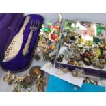 A small collection of assorted costume jewellery items comprising various pairs of clip-on