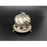 A late Victorian silver counter bell by Deakin & Francis Ltd, the pierced sides with scrolling
