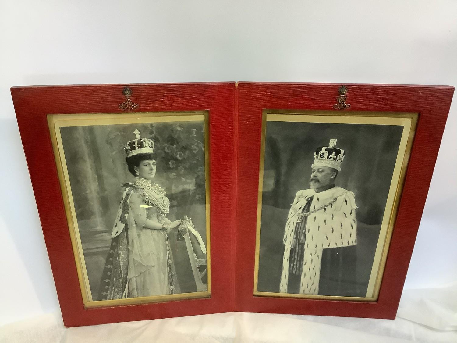 Two Coronation Day monochrome three-quarter length photographs of King Edward VII (1841-1910) and