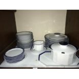 SECTION 1. A 38-piece Rosenthal 'Studio-Linie' polygon, white and cobalt blue part dinner service,