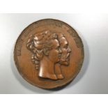 A copper medal commemorating the marriage of Marie Alexandrowna of Russia and Alfred, Duke of